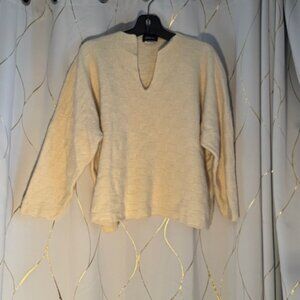 Eskandar Cream Basket Weave Sweater – One Size